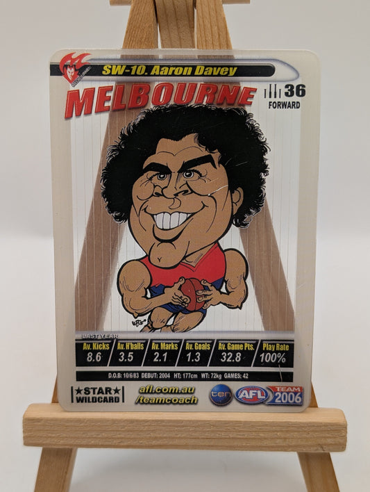 2006 AFL Teamcoach Card Star Wild Card SW-10 Aaron Davey-Melbourne FRENLY BRICKS - Open 7 Days