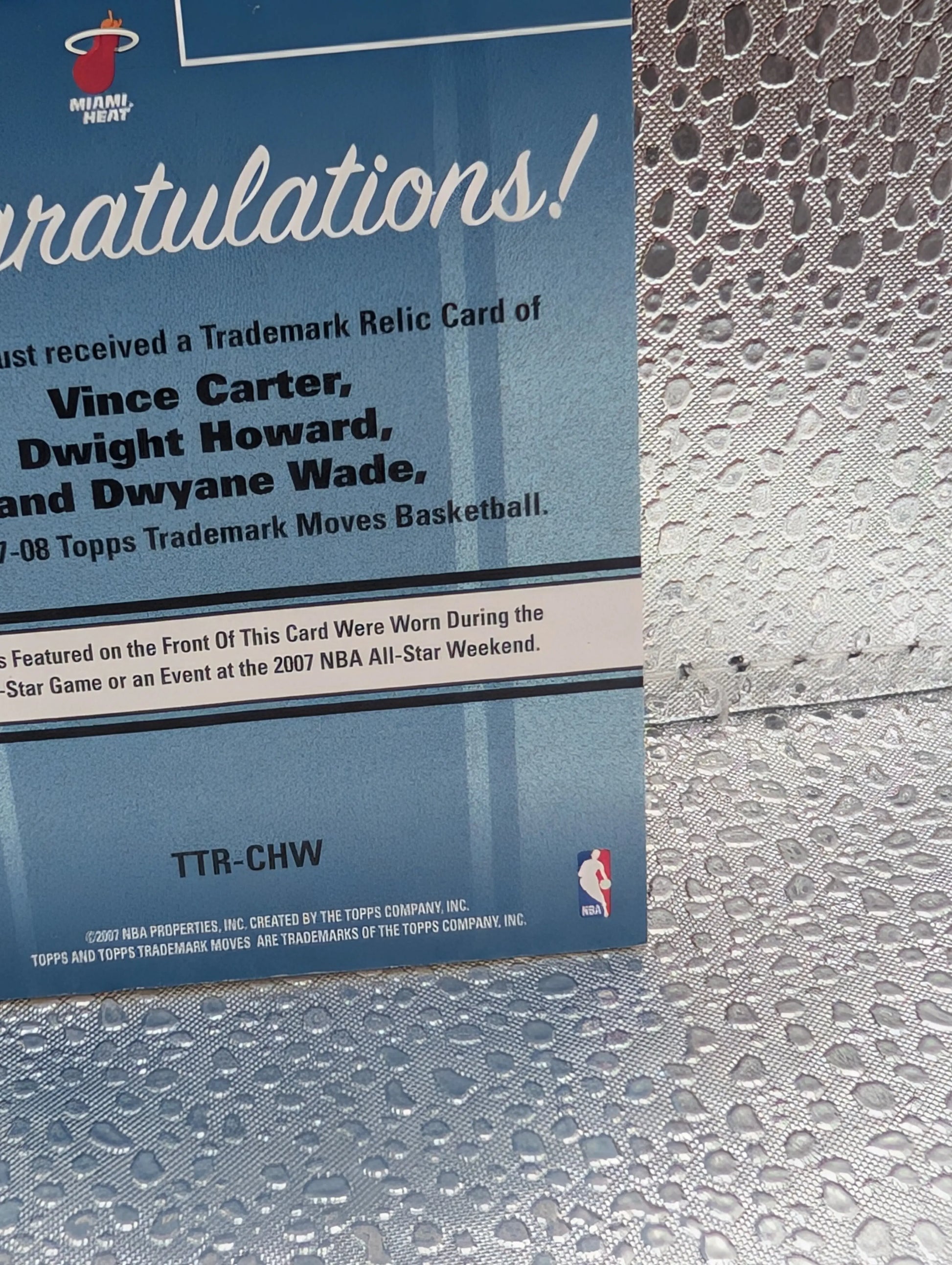 D Wade, V Carter, D Howard All Star Game Relics /25 - Topps Trademark Moves TTR-CHW FRENLY BRICKS - Open 7 Days