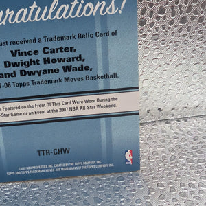 D Wade, V Carter, D Howard All Star Game Relics /25 - Topps Trademark Moves TTR-CHW FRENLY BRICKS - Open 7 Days