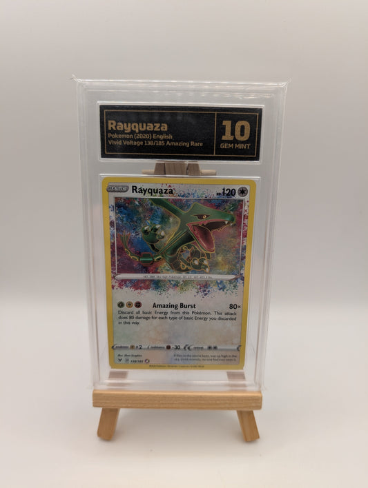 2020 POKEMON SWORD & SHIELD VIVID VOLTAGE #138 RAYQUAZA Graded 10 FRENLY BRICKS - Open 7 Days