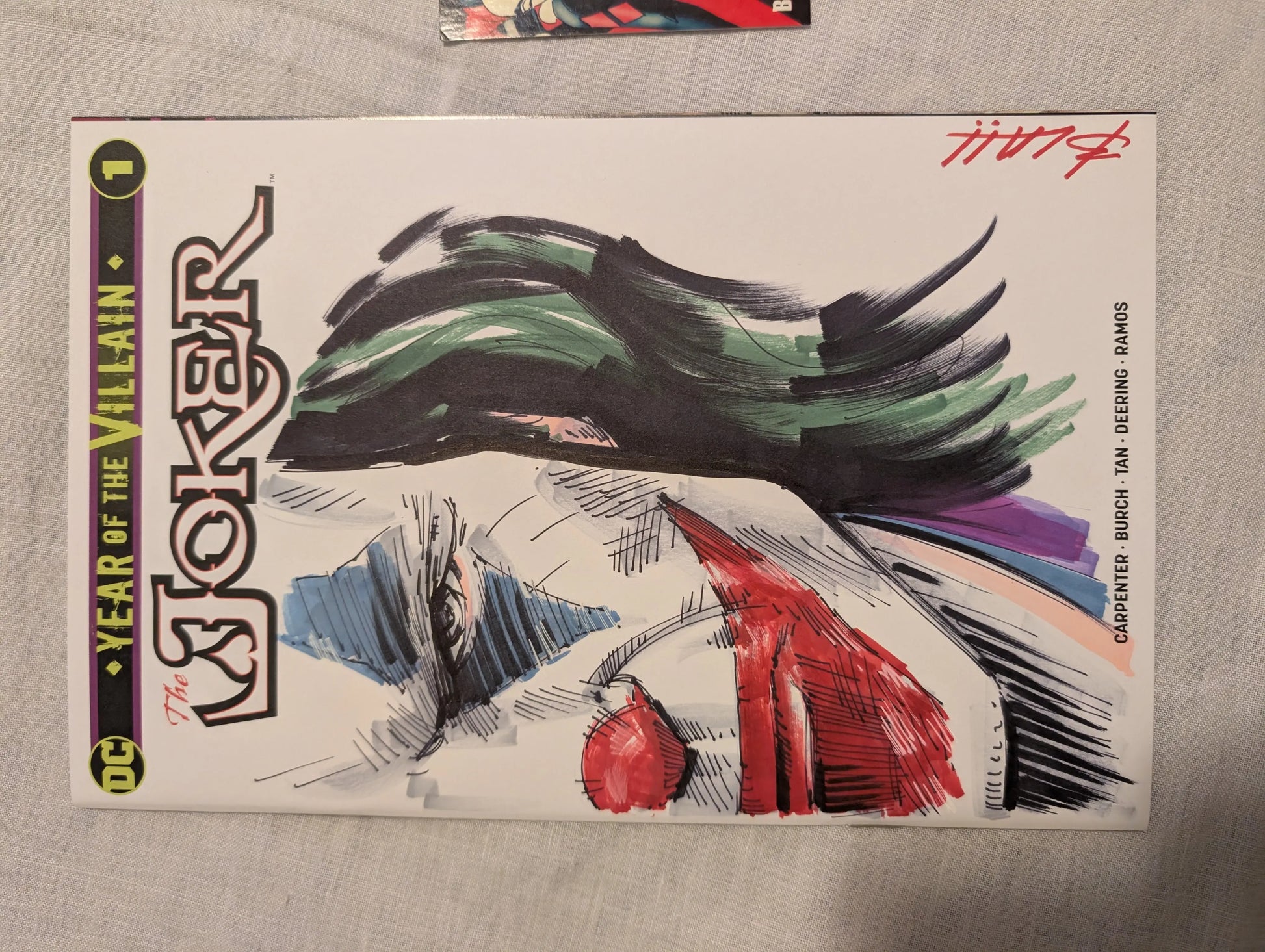 M NM Joker Year Of The Villain #1 DC Comics 2019 Brian Lacy signed 1/1 unique art FRENLY BRICKS - Open 7 Days