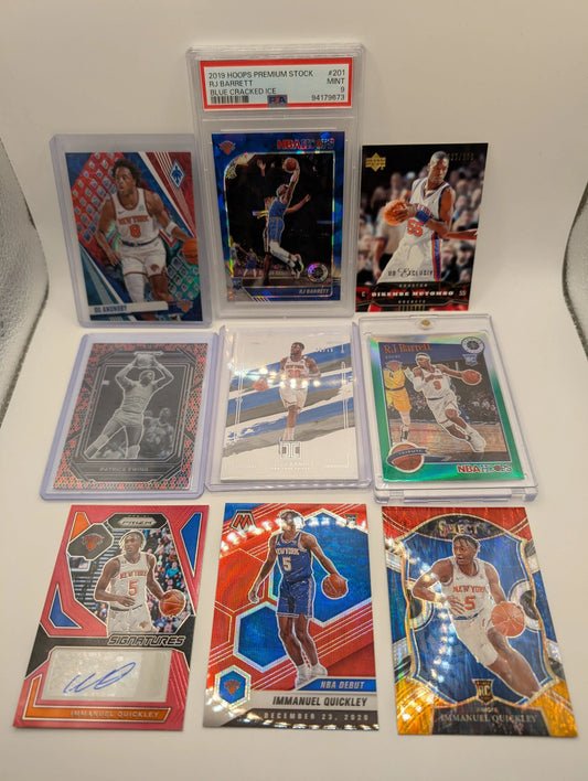 New York Knicks NBA Basketball Card Lot, Rookies, Patch, Auto, Graded, RJ Barret FRENLY BRICKS - Open 7 Days