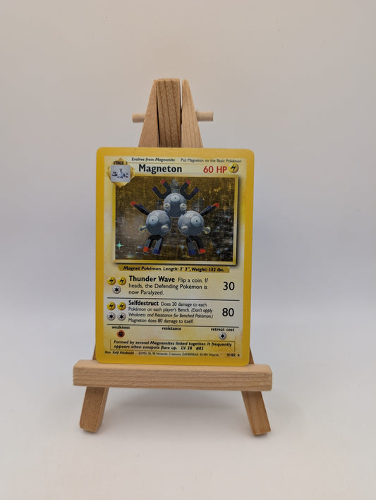 Magneton 9/102 Holo Rare Base Set - Pokemon Card WOTC MP FRENLY BRICKS - Open 7 Days