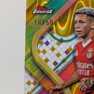 /50 Gianluca Prestianni 2024/25 Topps Finest UEFA Soccer RC Gold Ref. Auto