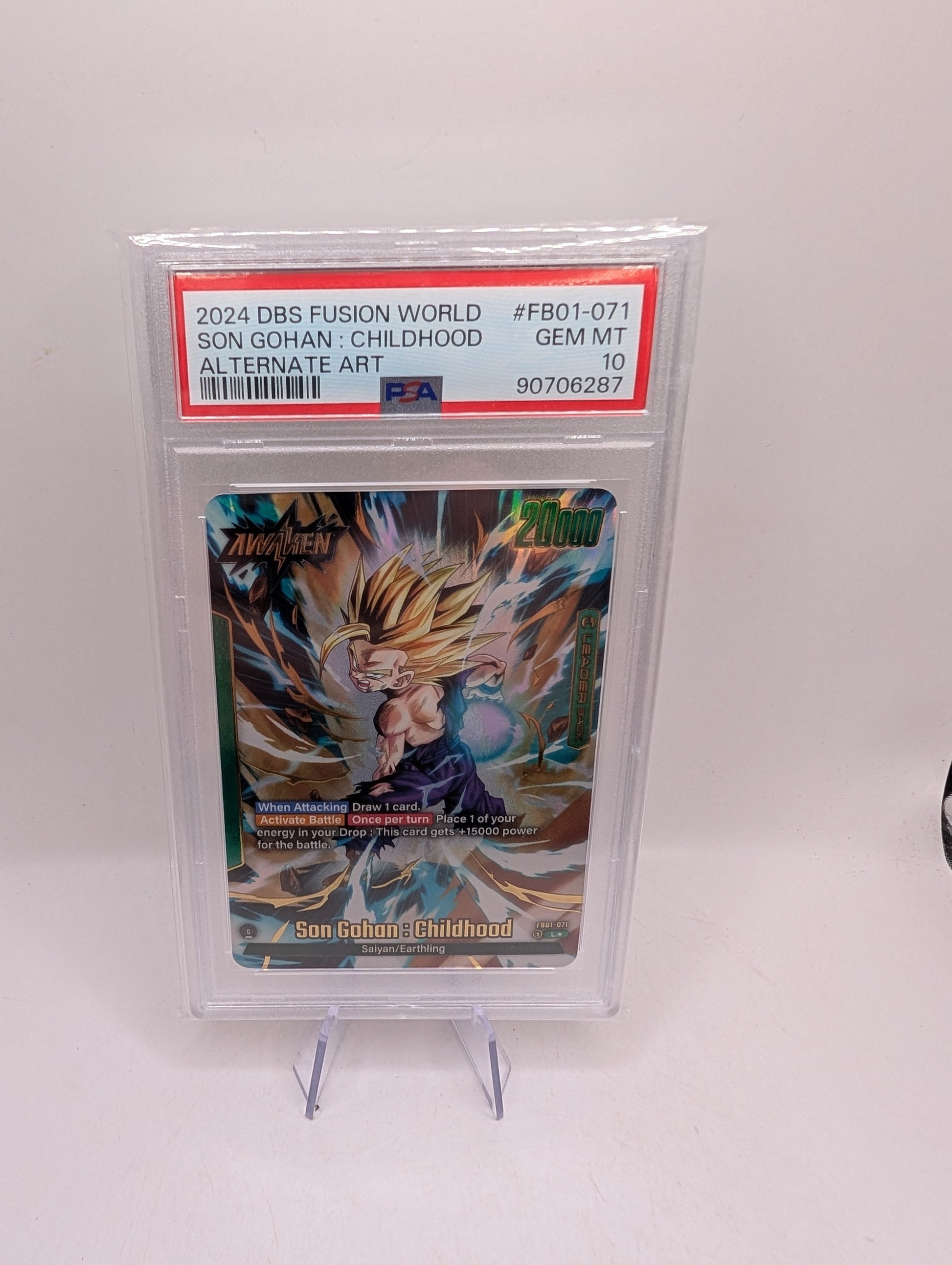Son Gohan Childhood FB01-071 Alternate Art Awakened Pulse PSA 10 FRENLY BRICKS - Open 7 Days