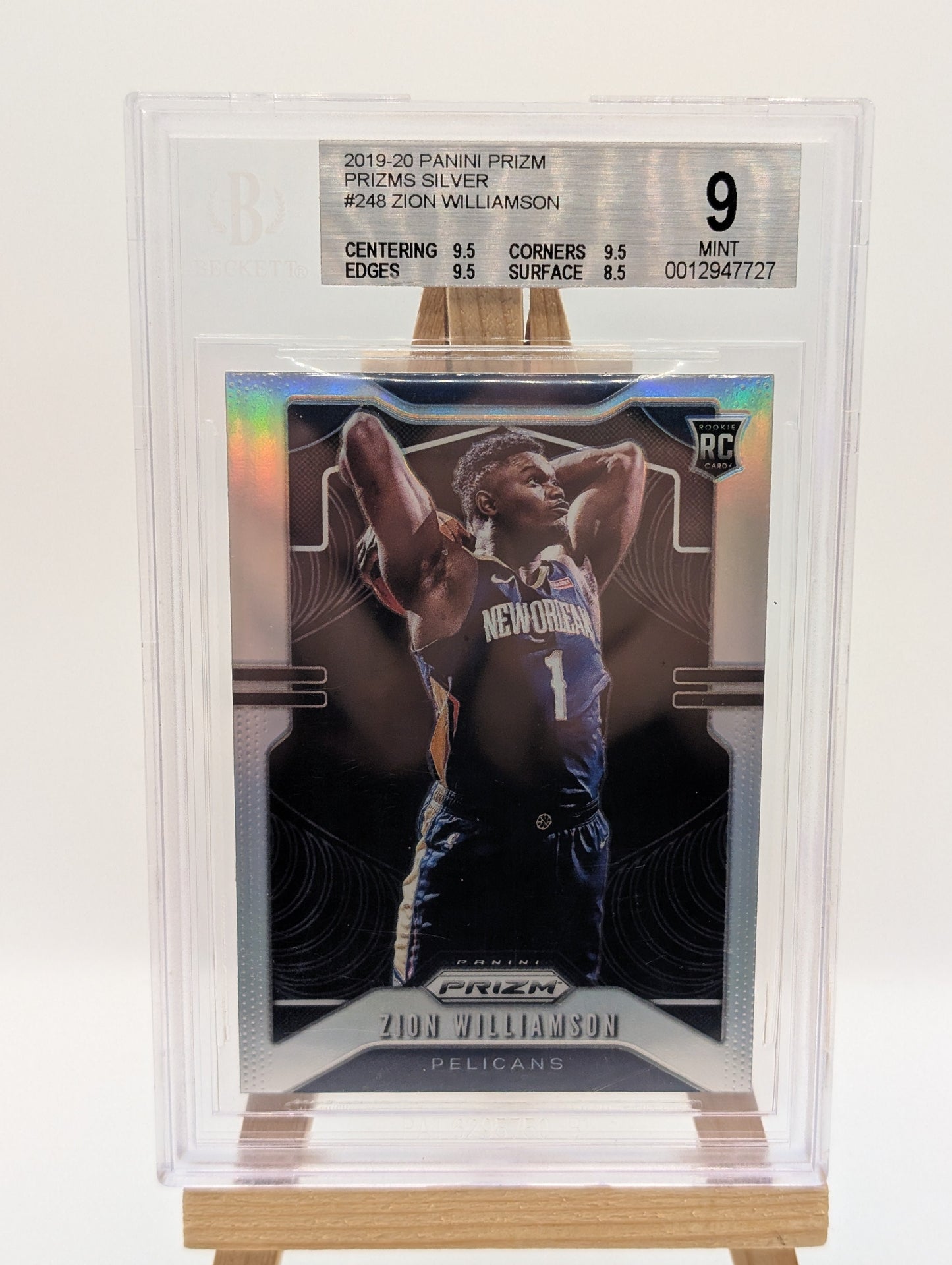 2019-20 ZION WILLIAMSON PANINI SILVER PRIZM ROOKIE TRUE GEM MINT BGS 9 FRENLY BRICKS - Open 7 Days