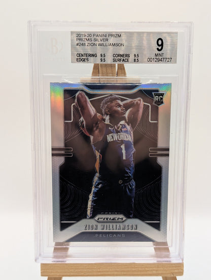 2019-20 ZION WILLIAMSON PANINI SILVER PRIZM ROOKIE TRUE GEM MINT BGS 9 FRENLY BRICKS - Open 7 Days