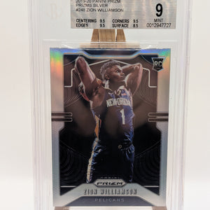 2019-20 ZION WILLIAMSON PANINI SILVER PRIZM ROOKIE TRUE GEM MINT BGS 9 FRENLY BRICKS - Open 7 Days