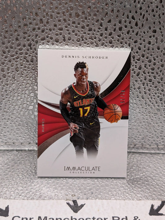 2018 Panini Immaculate DENNIS SCHRODER #25 /75 FRENLY BRICKS - Open 7 Days