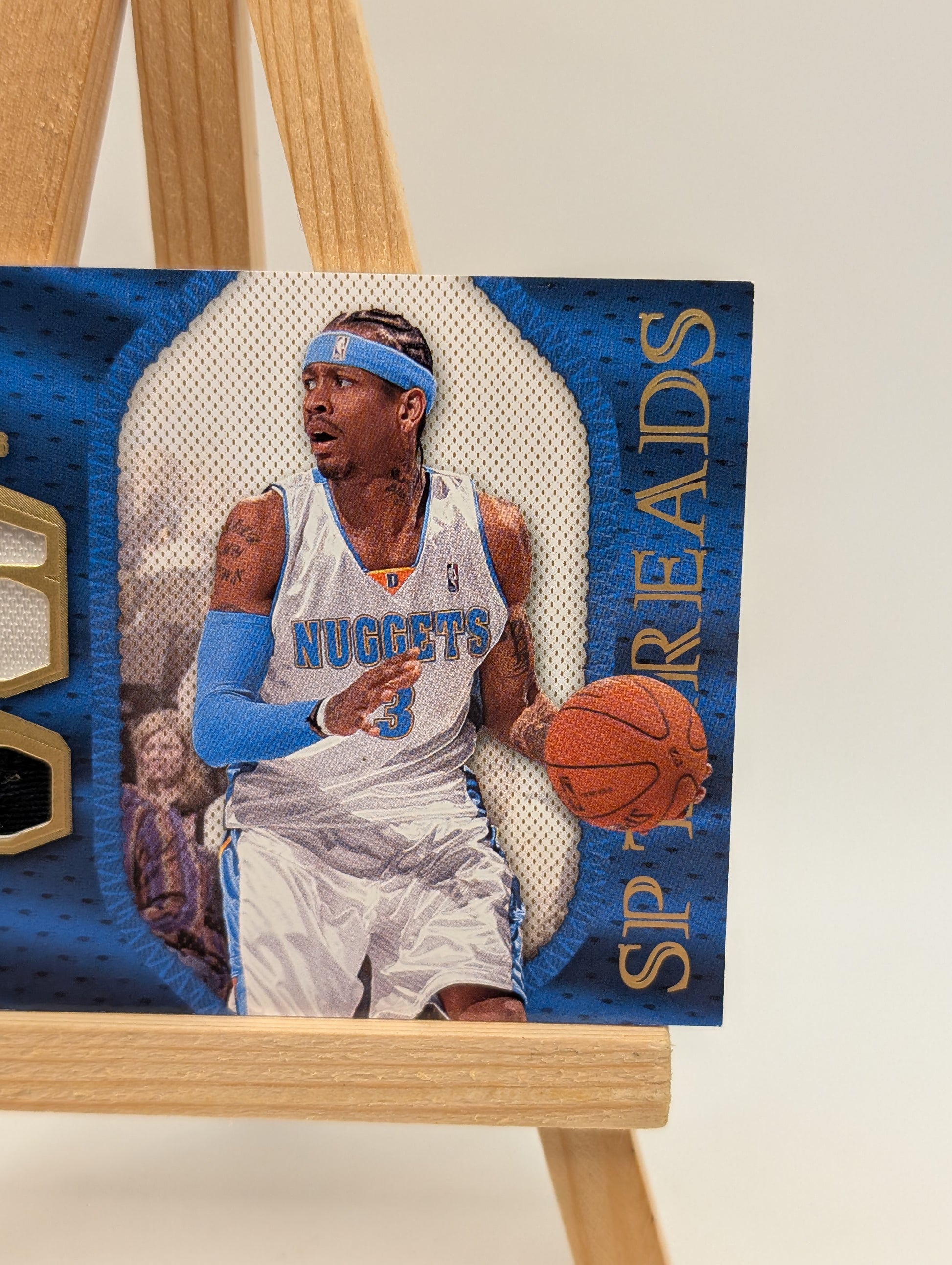 Allen Iverson 2007-08 Sp Rookie Threads Game Used Dual Jersey Nuggets Card