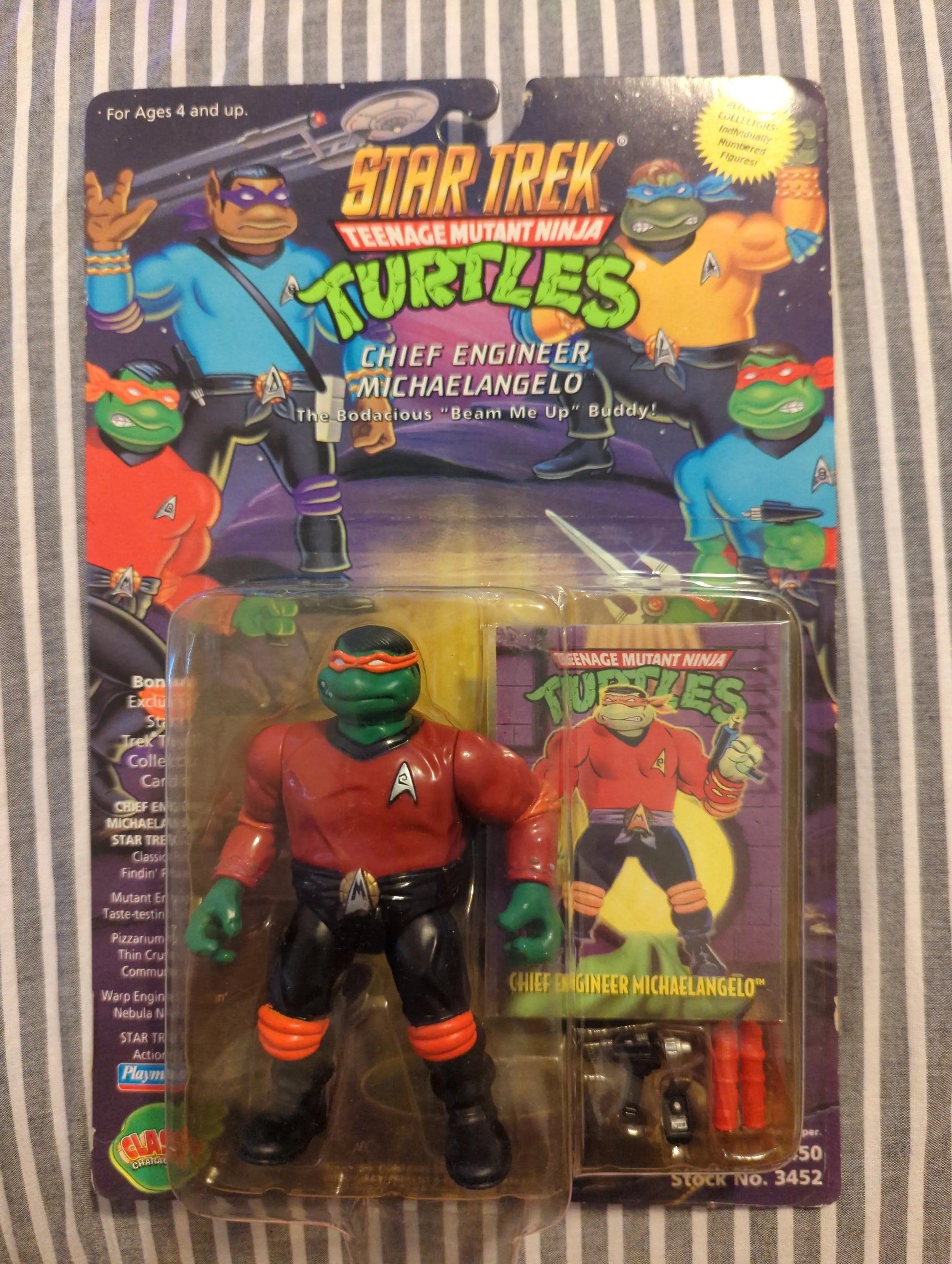 Star Trek TMNT  Ninja Turtle Chief Engineer Michael Angelo Figure NEW  1994 FRENLY BRICKS - Open 7 Days