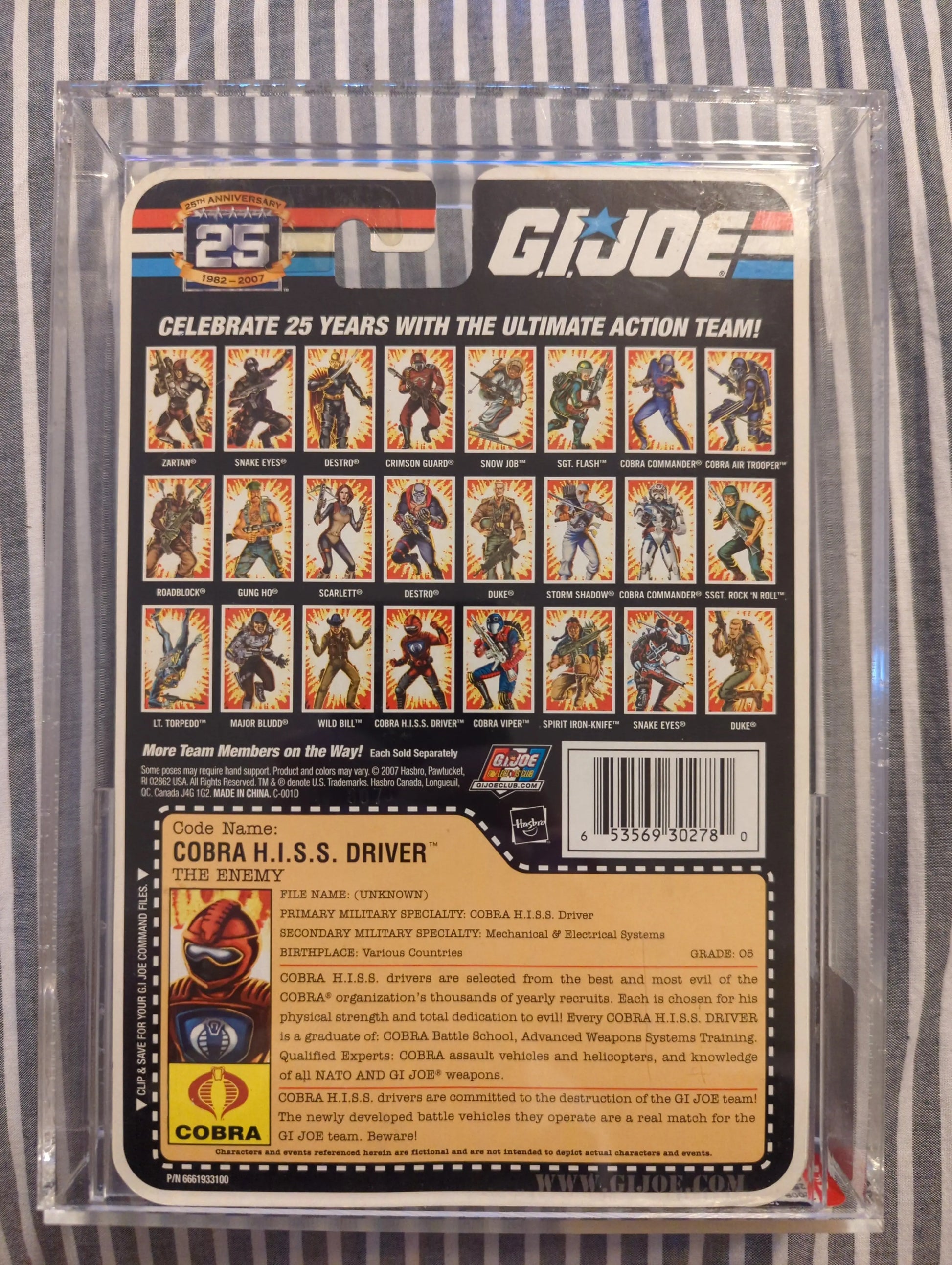 HASBRO 2007 G.I. JOE Cobra H.I.S.S. Driver Graded AFA 8.5 Graded FRENLY BRICKS - Open 7 Days