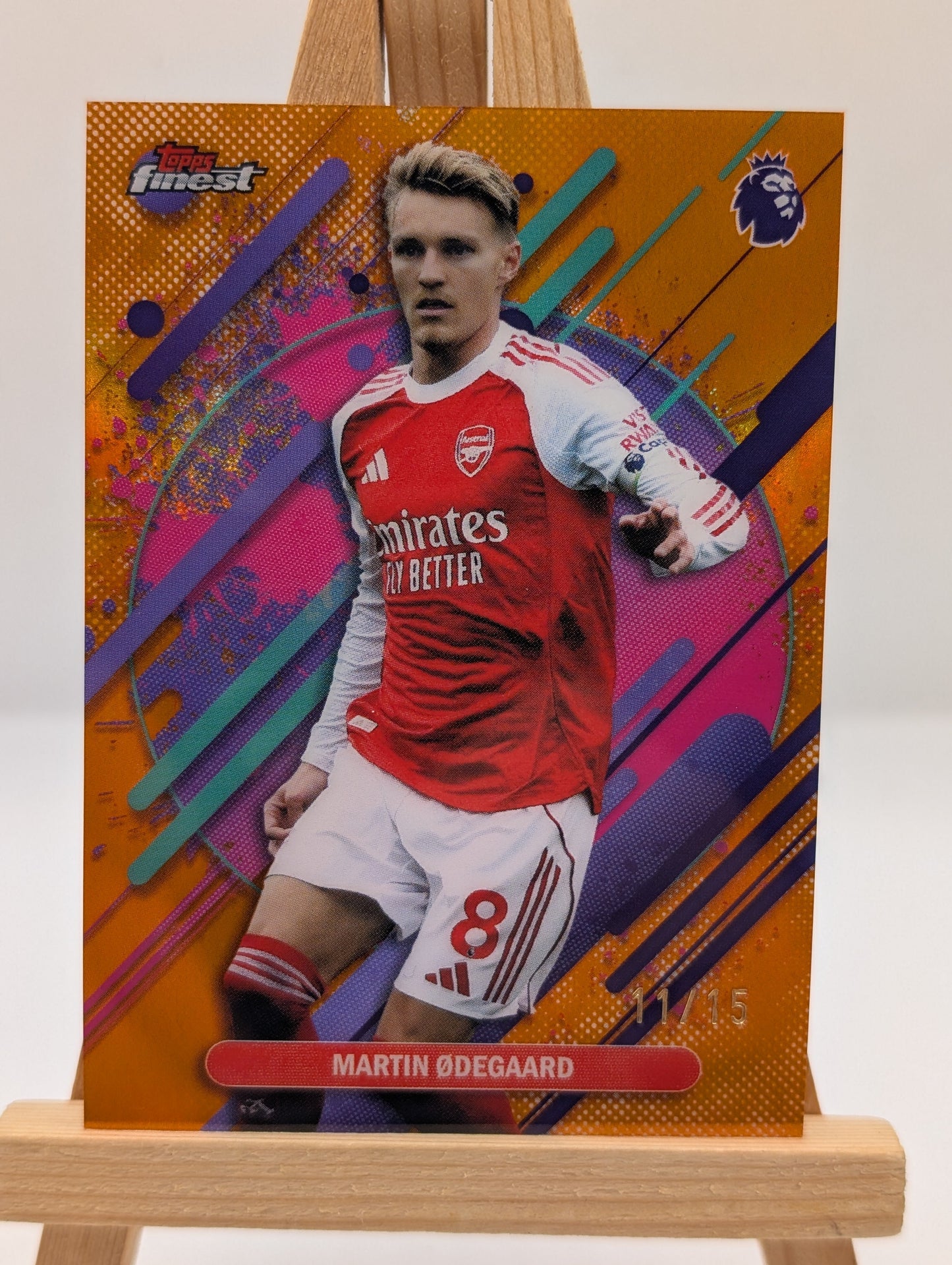 2025-26 TOPPS FINEST PREMIER MARTIN ODEGAARD RARE Orange Refractor /15 FRENLY BRICKS - Open 7 Days