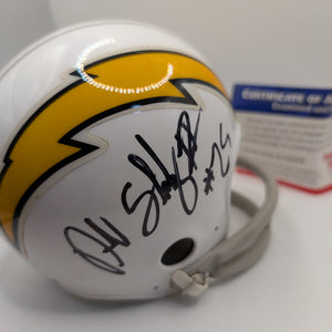 Mini-Helmet: SIGNER DARRELL STUCKEY Rookiegraph Auto Chargers NFL Multi Auto FRENLY BRICKS - Open 7 Days