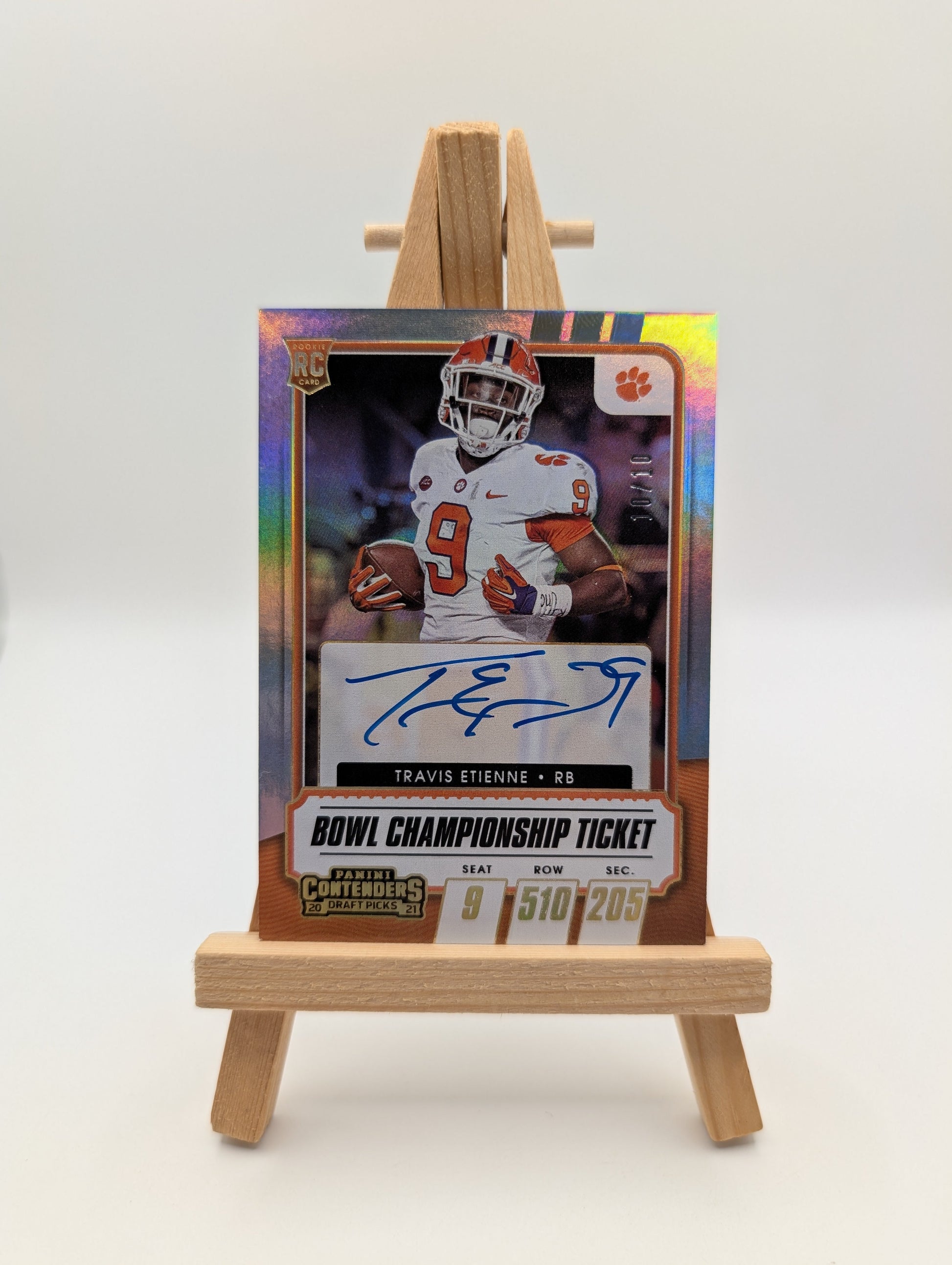 2021 Panini Contenders TRAVIS ETIENNE RC  Auto 10/10 On card Rookie College FRENLY BRICKS - Open 7 Days