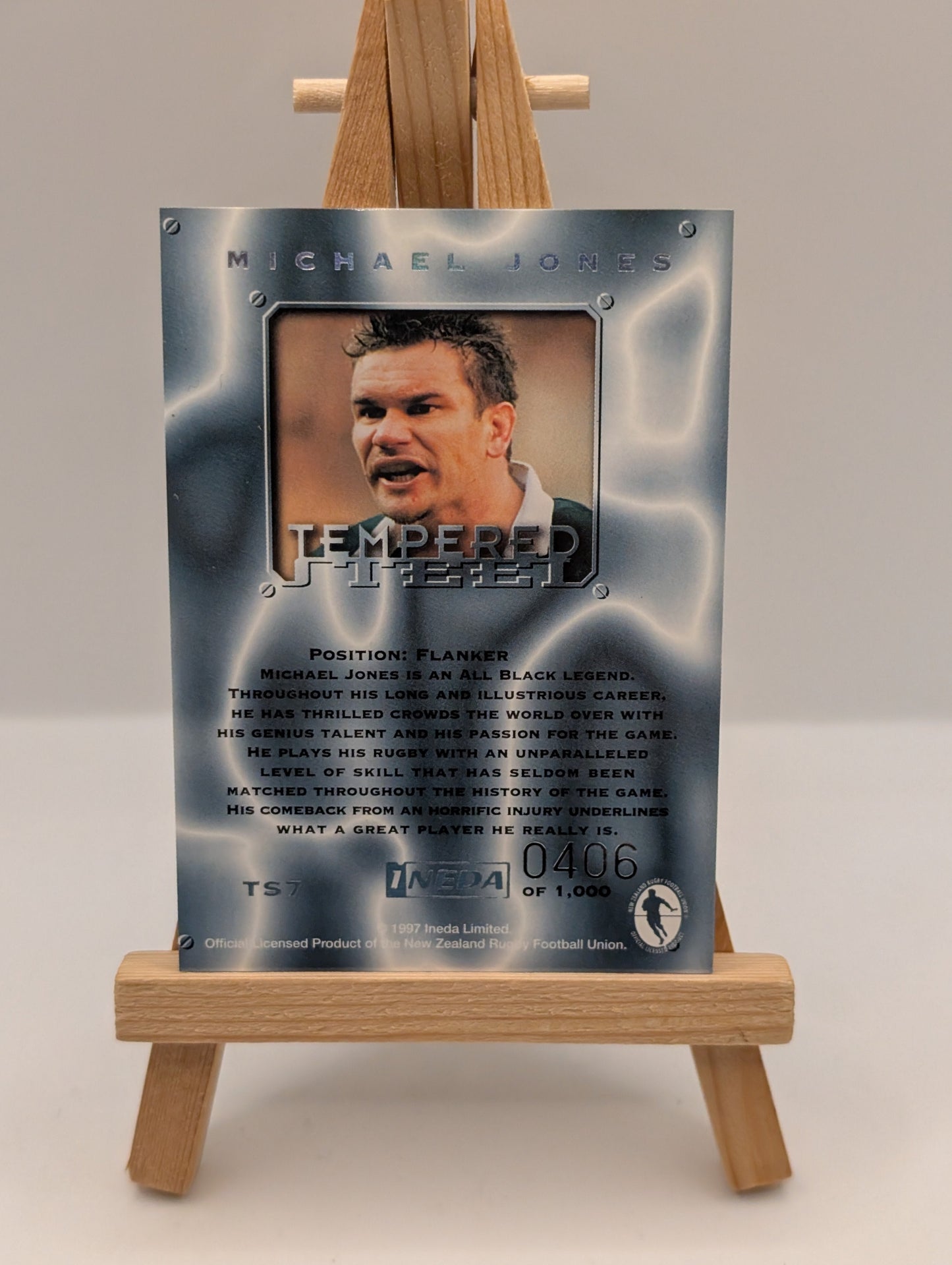 Michael Jones - 1997 Ineda - NZRU - Tempered Steel - TS7 - /1000 FRENLY BRICKS - Open 7 Days