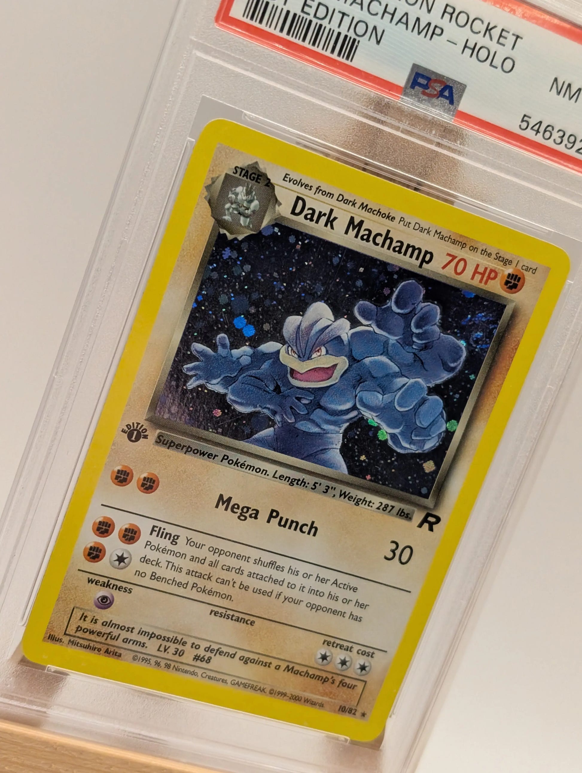 2000 POKEMON TEAM ROCKET Card DARK MACHAMP -HOLO 10/82  1ST EDITION  PSA 8 FRENLY BRICKS - Open 7 Days image 7