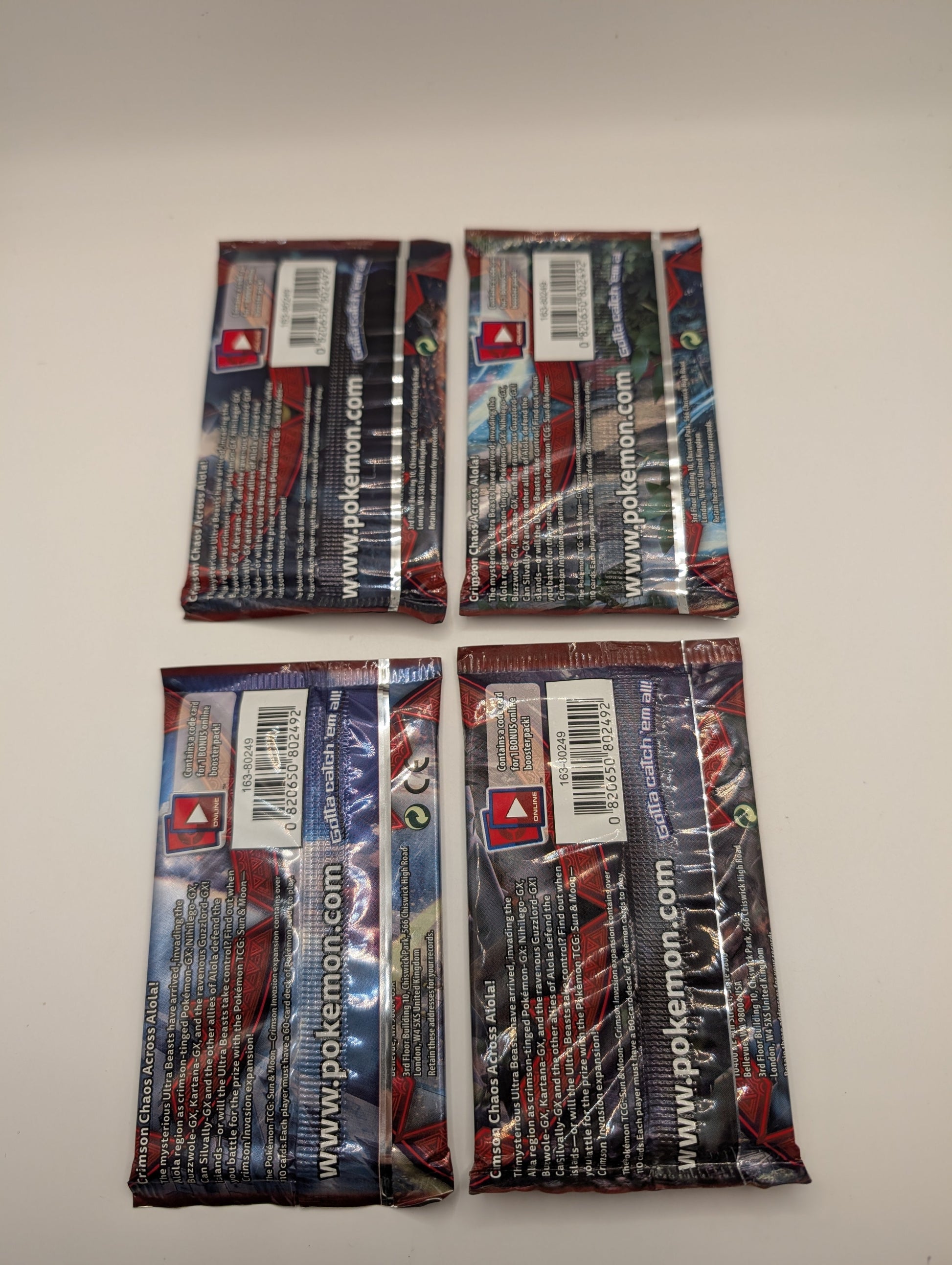 Crimson Invasion - Sealed 4 Booster Pack Art Set - Pokémon Sun & Moon TCG FRENLY BRICKS - Open 7 Days