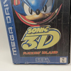 SEGA SMD Mega Drive - Sonic 3D Flickies Island PAL + Instruction, Case, Game FRENLY BRICKS - Open 7 Days
