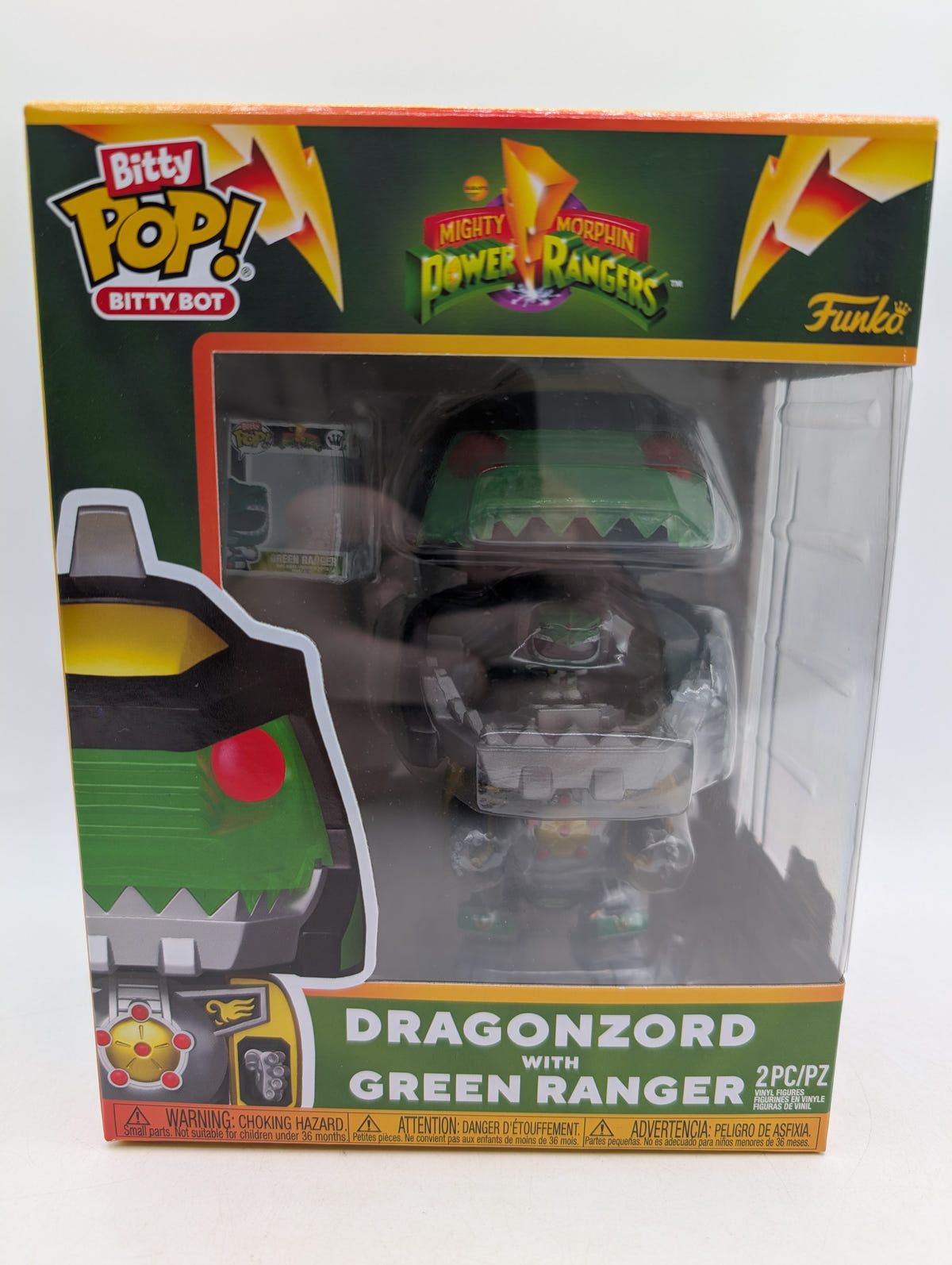 Bitty POP! Mighty Morphin Power Rangers Dragonzord with Green Ranger 2Pc image 1