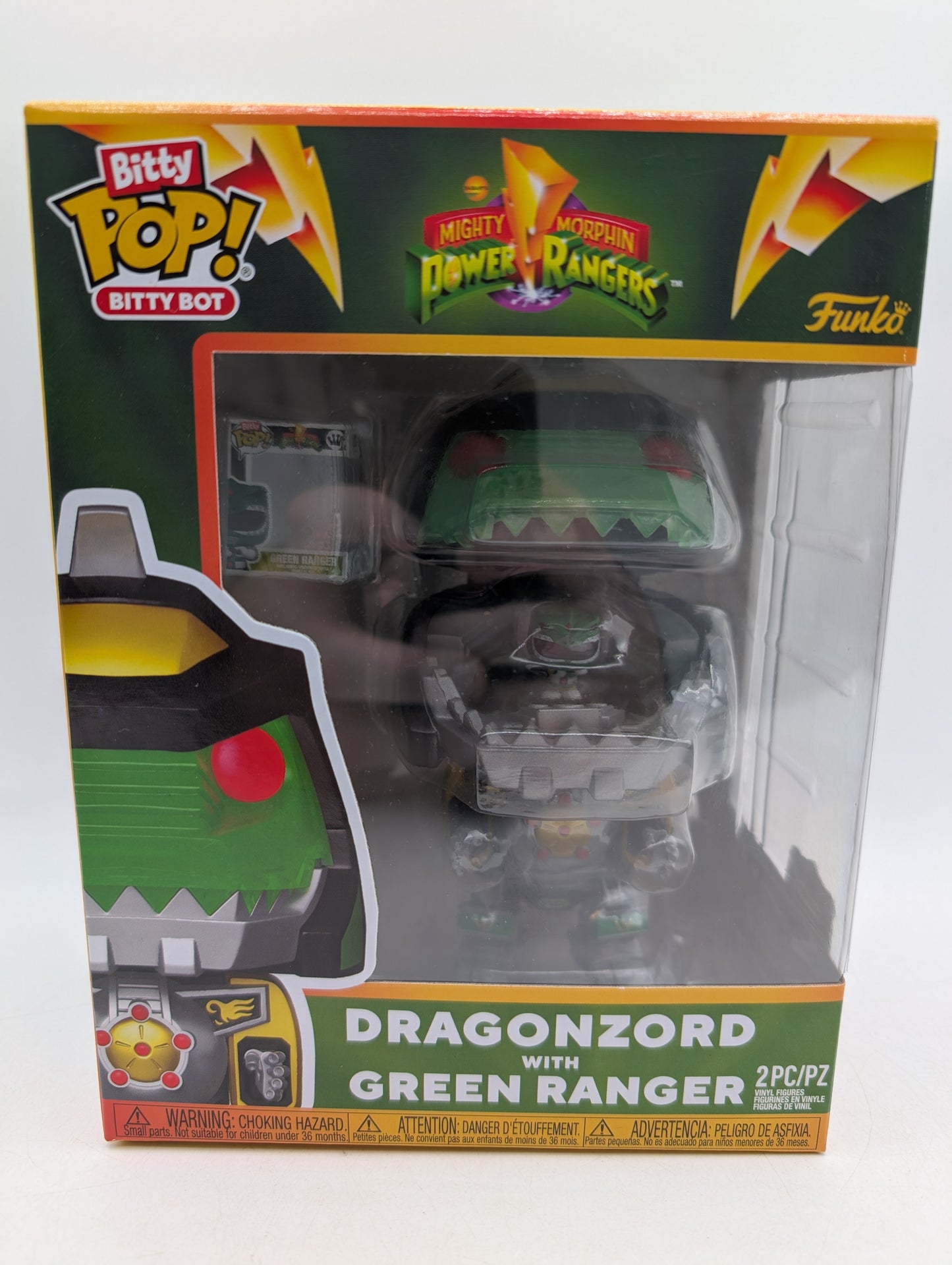 Bitty POP! Mighty Morphin Power Rangers Dragonzord with Green Ranger 2Pc