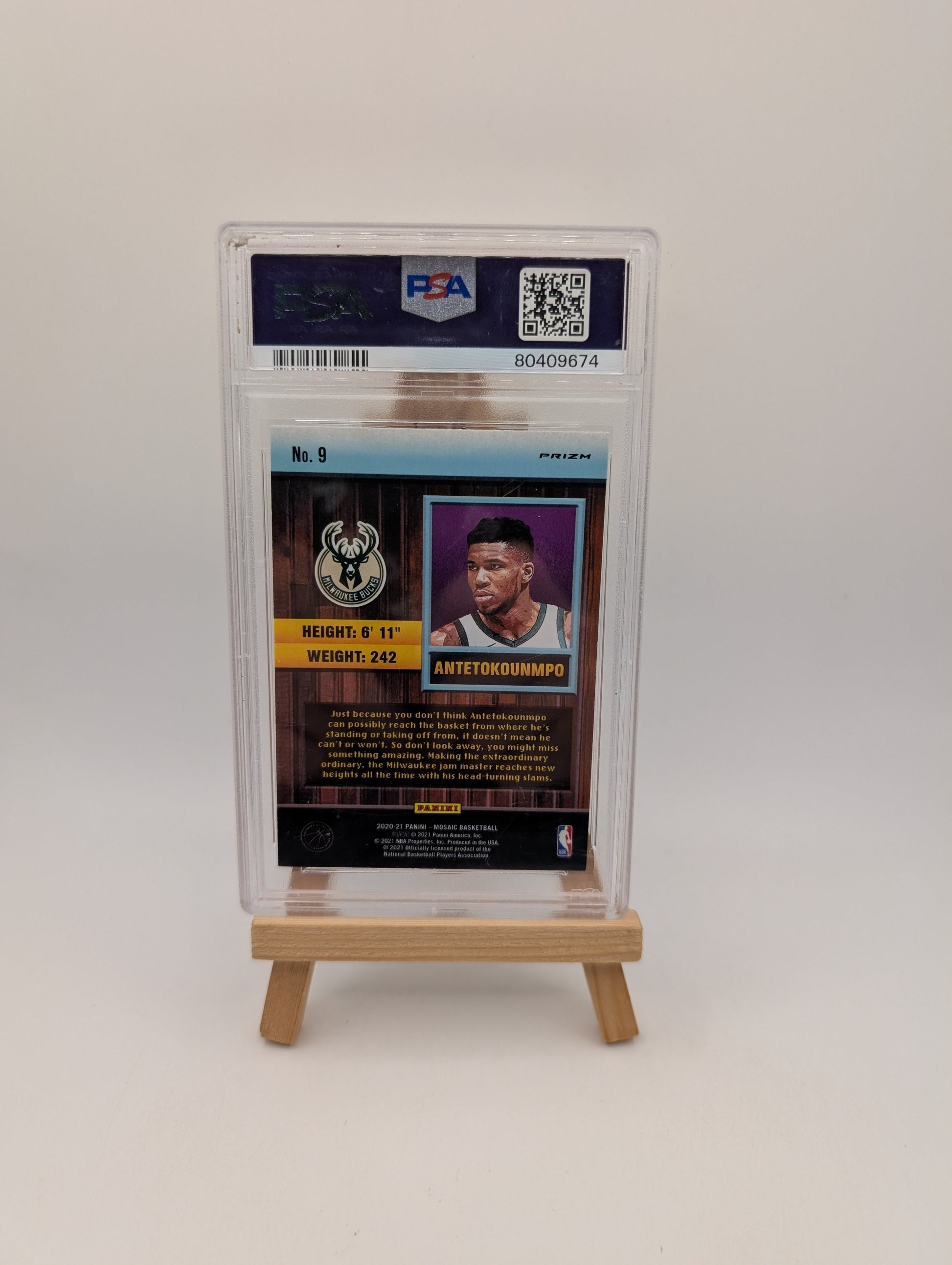 GIANNIS ANTETOKOUNMPO 2020 MOSAIC PSA 9 JAM MASTERS GREEN PRIZM MILWAUKEE BUCKS FRENLY BRICKS - Open 7 Days