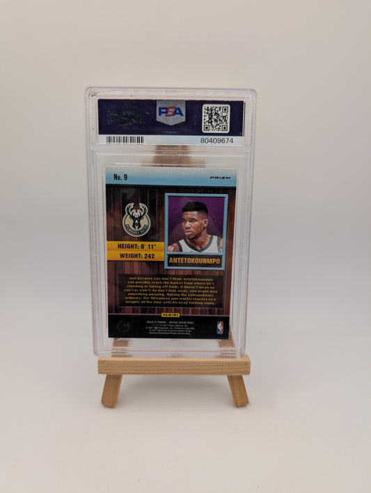 GIANNIS ANTETOKOUNMPO 2020 MOSAIC PSA 9 JAM MASTERS GREEN PRIZM MILWAUKEE BUCKS FRENLY BRICKS - Open 7 Days
