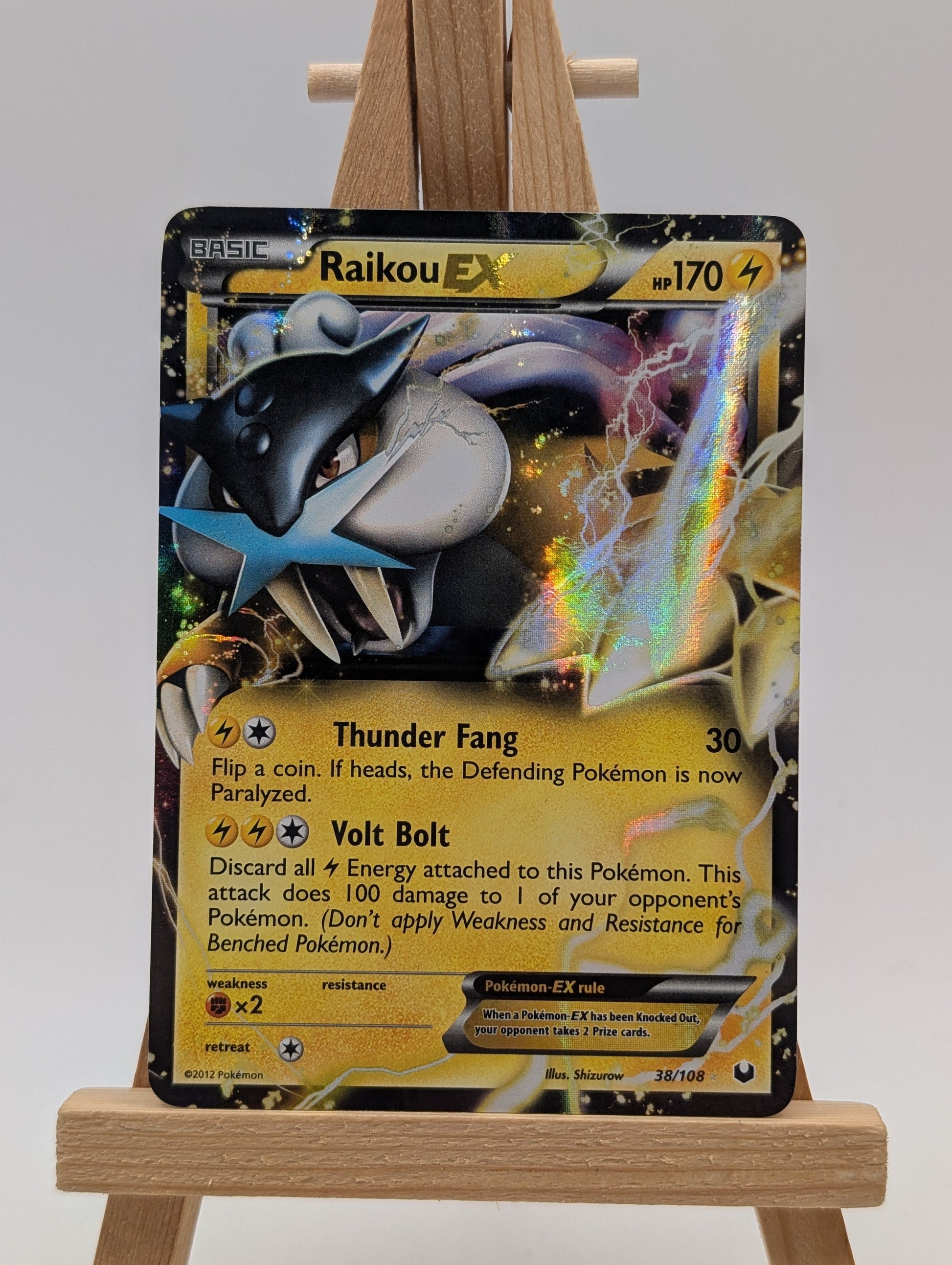 Raikou EX 38/108 XY Dark Explorers Vintage Extended Art Pokemon Card 2012 FRENLY BRICKS - Open 7 Days