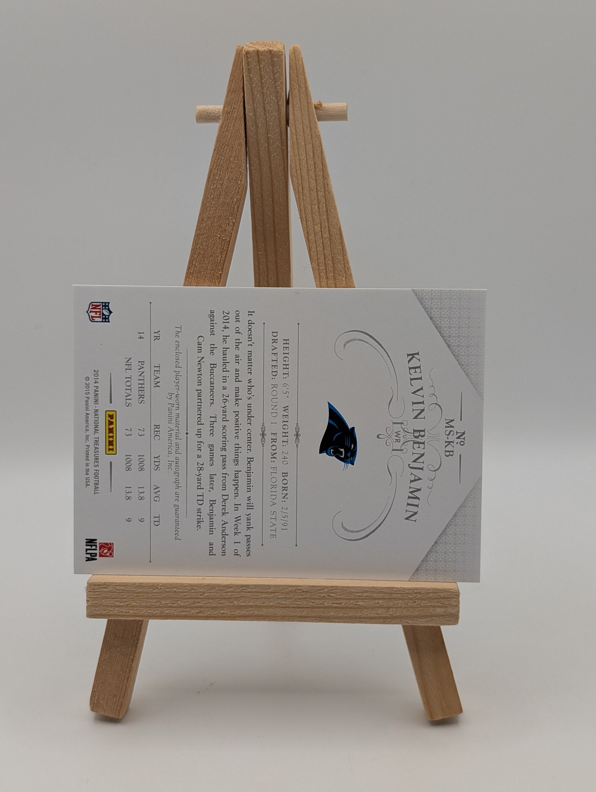 2014 National Treasures Kelvin Benjamin Rookie Patch Auto 5/5 Gloves NFL FRENLY BRICKS - Open 7 Days