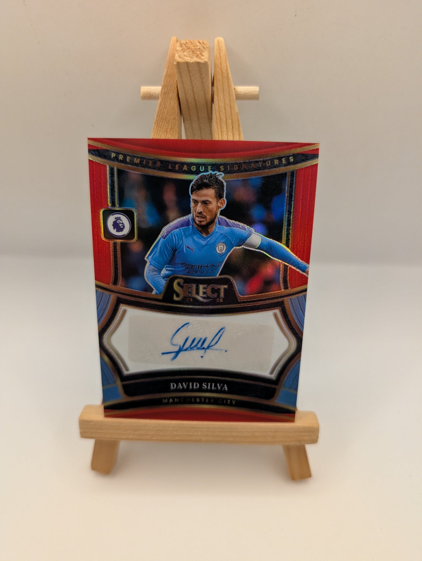 David Silva 2024-25 Panini Select Premier League Signatures Red Auto #S-DV -8u FRENLY BRICKS - Open 7 Days