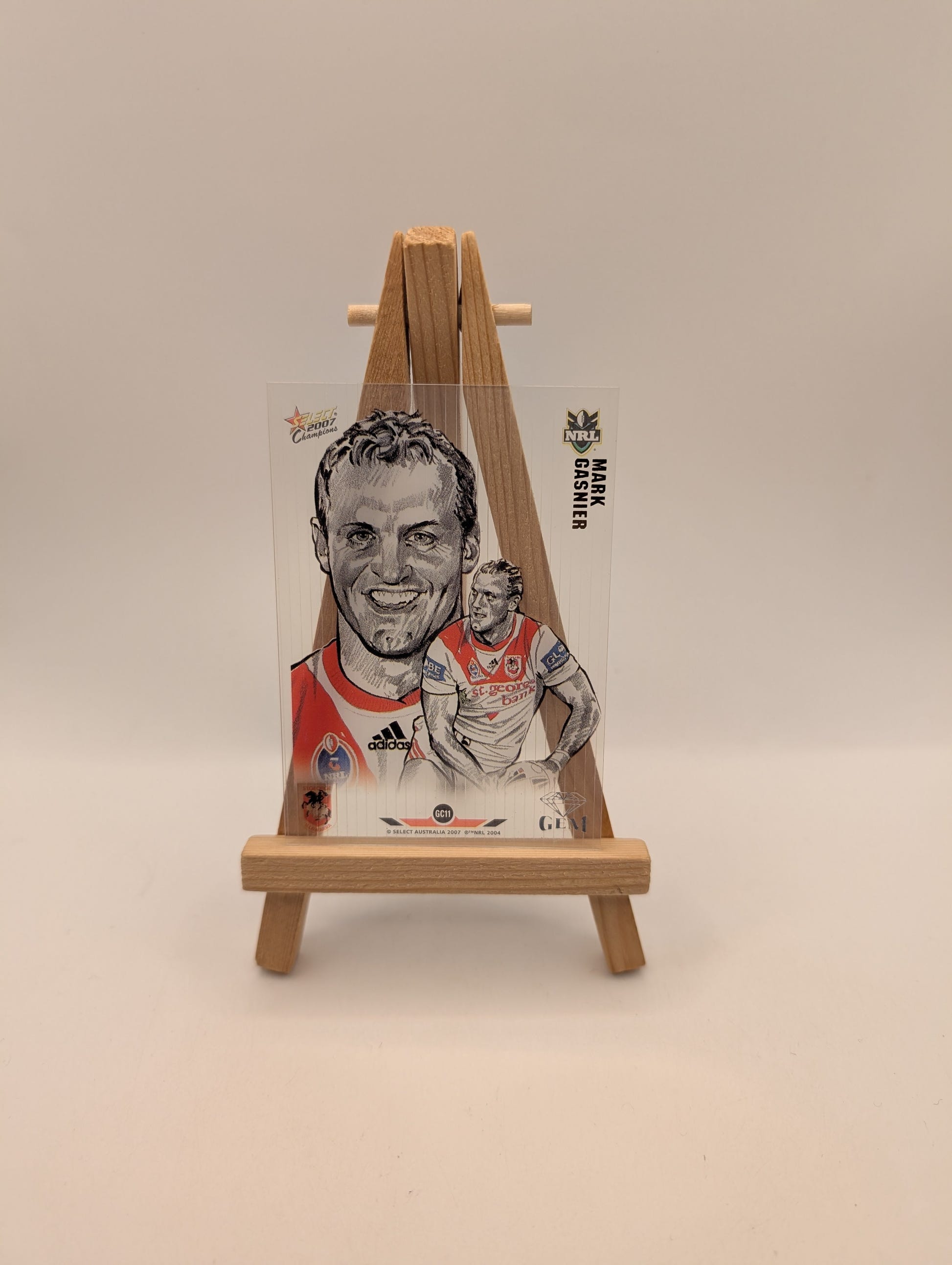 2007 NRL SELECT CHAMPIONS MARK GASNIER GEM ST GEORGE ILLAWARRA DRAGONS GC11 FRENLY BRICKS - Open 7 Days image 1