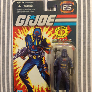 GI JOE 25TH Anniversary COBRA COMMANDER Cobra Leader (HOOD) MOC 2007 FOIL LOGO FRENLY BRICKS - Open 7 Days