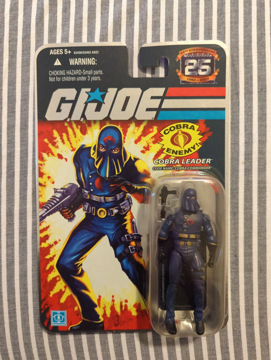 GI JOE 25TH Anniversary COBRA COMMANDER Cobra Leader (HOOD) MOC 2007 FOIL LOGO FRENLY BRICKS - Open 7 Days