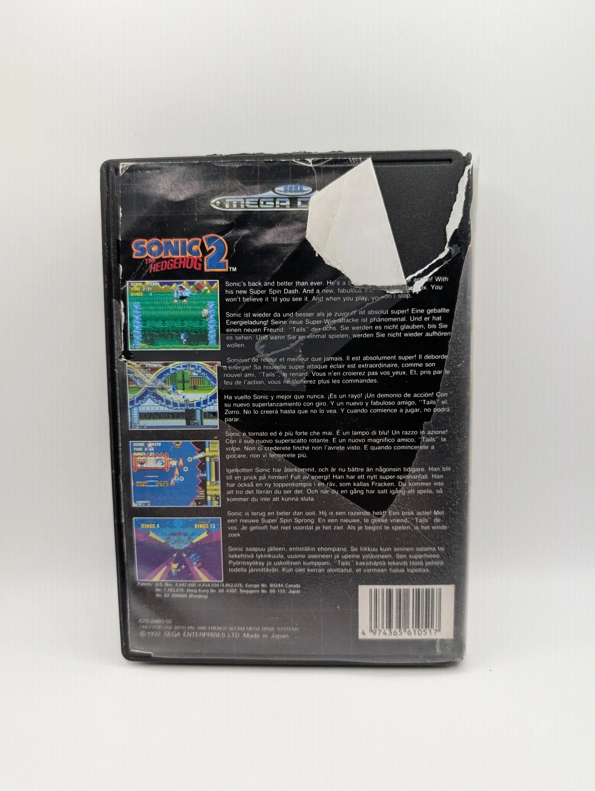 Sega Mega Drive SMD - Sonic The Hedgehog 2 - Cart + Box + Manual USED PAL FRENLY BRICKS - Open 7 Days