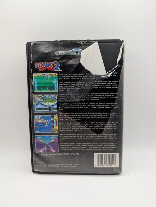 Sega Mega Drive SMD - Sonic The Hedgehog 2 - Cart + Box + Manual USED PAL FRENLY BRICKS - Open 7 Days
