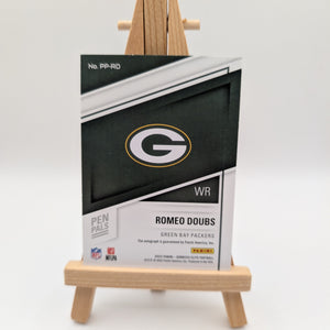 2022 Elite Romeo Doubs Pen Pals On Card Auto Purple Ink #PP-RD Packers Rookie FRENLY BRICKS - Open 7 Days