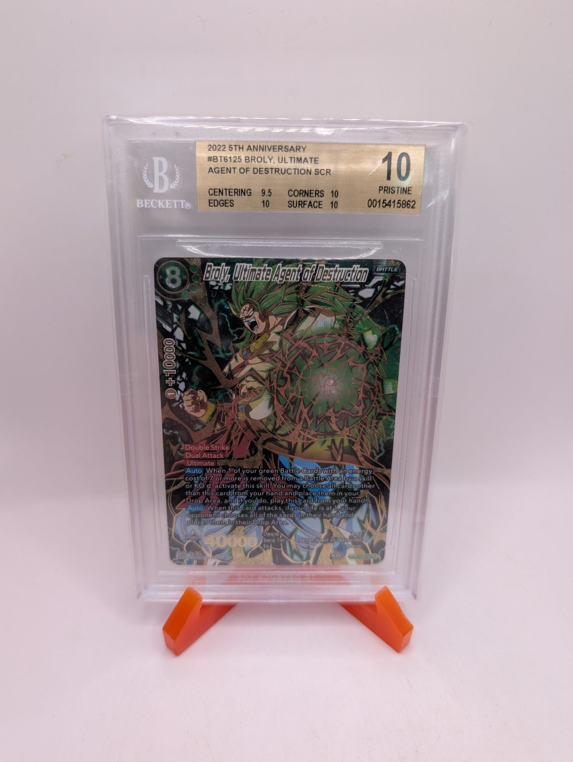 DBS Broly, Ultimate Agent of Destruction BT6-125 SCR BGS 10 PRISTINE 5TH FRENLY BRICKS - Open 7 Days