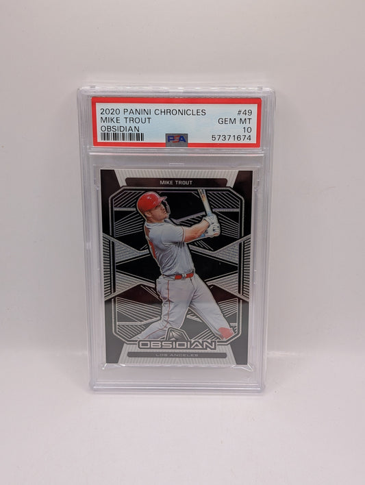 2020 Chronicles Mike Trout Obsidian Card #49 Angels PSA 10 FRENLY BRICKS - Open 7 Days