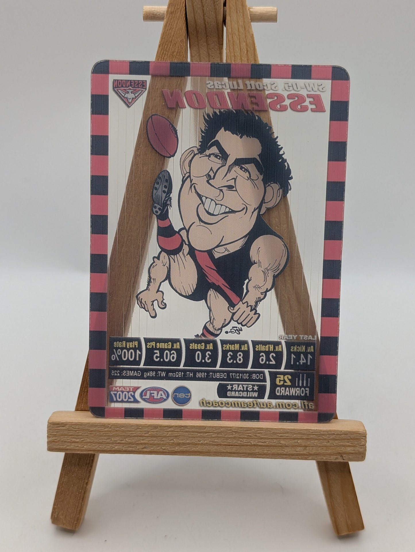 2007 AFL Teamcoach Trading Card Star Wild SW5 Scott Lucas (Essendon). FRENLY BRICKS - Open 7 Days