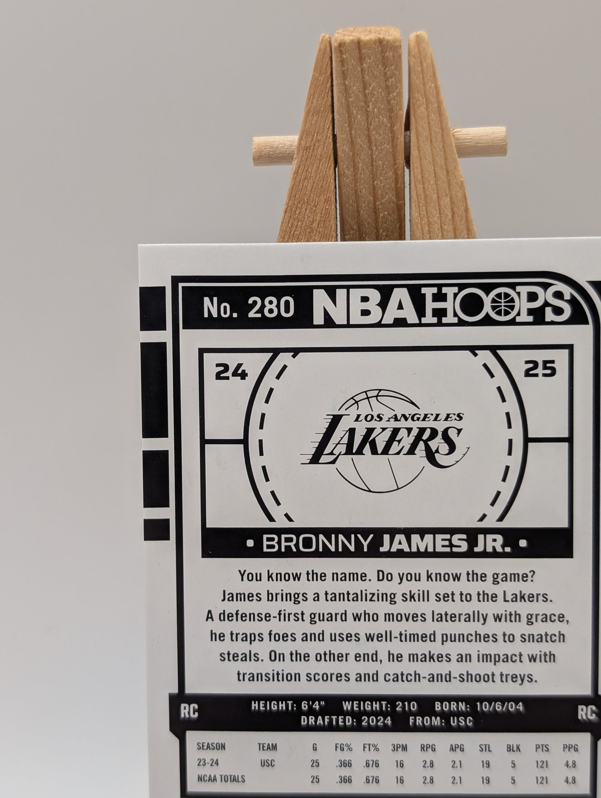 2024-25 BRONNY JAMES JR /99 PANINI HOOPS ROOKIE RC #280