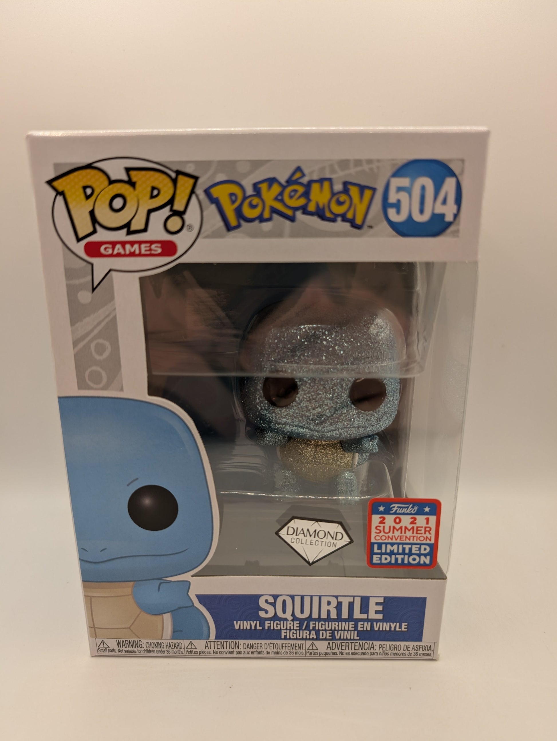 Funko Pop! Games - Pokemon - Squirtle (Diamond) #504 FRENLY BRICKS - Open 7 Days
