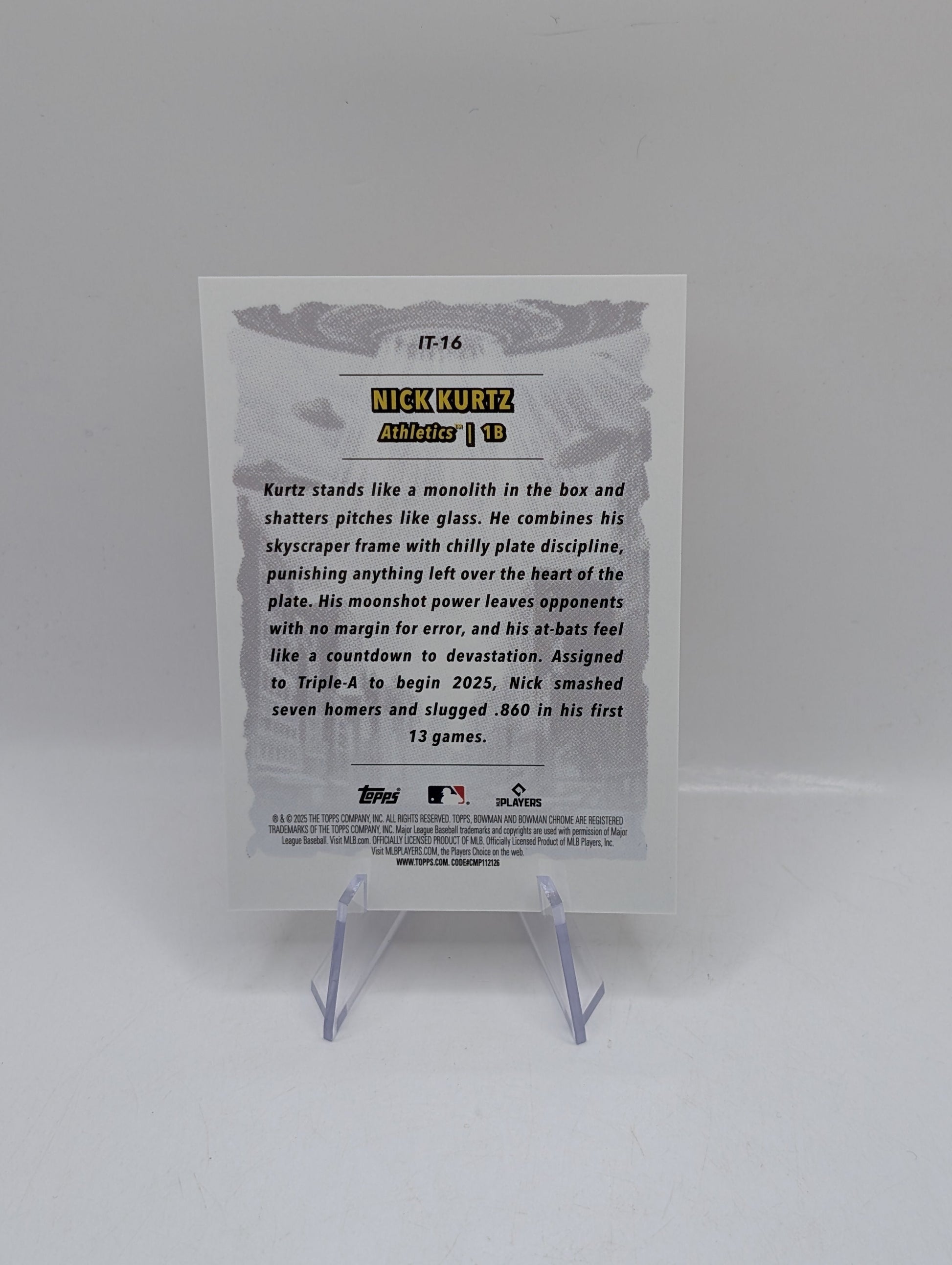 2025 Bowman Chrome Baseball Nick Kurtz RC It Came To The League Insert /150 FRENLY BRICKS - Open 7 Days