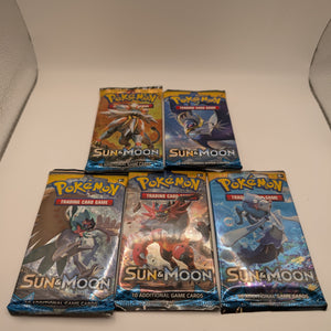 Art Set Of 5 Pokémon TCG: Sun and Moon Base Set Booster Packs Factory Sealed FRENLY BRICKS - Open 7 Days