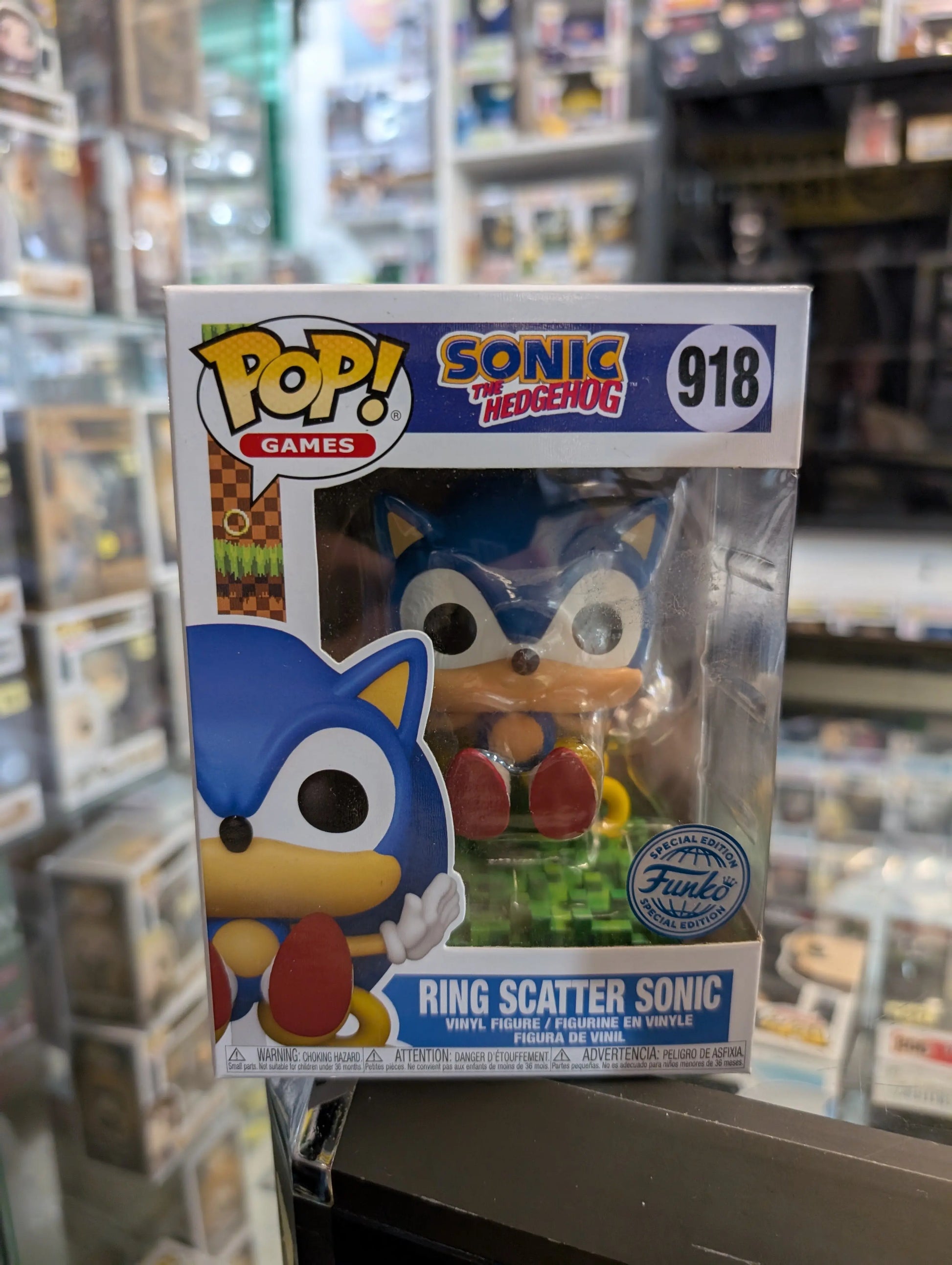 Sonic The Hedgehog Ring Scatter Sonic Funko POP! Vinyl 918 FRENLY BRICKS - Open 7 Days