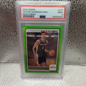 2023-24 Hoops Victor Webanyama Neon Green #277 PSA 9 FRENLY BRICKS - Open 7 Days