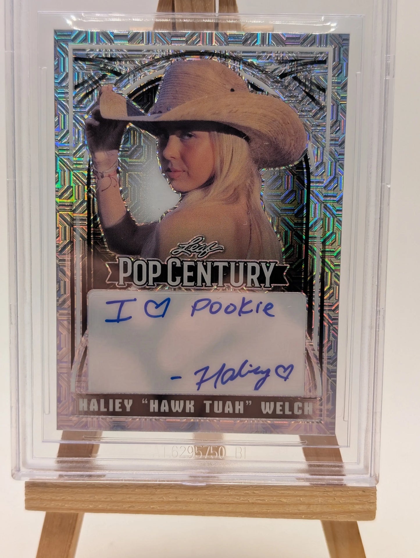 Haliey "Hawk Tuah" Welch 2024 Leaf #HW1 Kaleido Silver /30 Auto BGS 9 FRENLY BRICKS - Open 7 Days