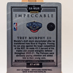 Trey Murphy III 2021-22 Impeccable Stainless Stars Autograph #'d l/99 Rookie RC FRENLY BRICKS - Open 7 Days