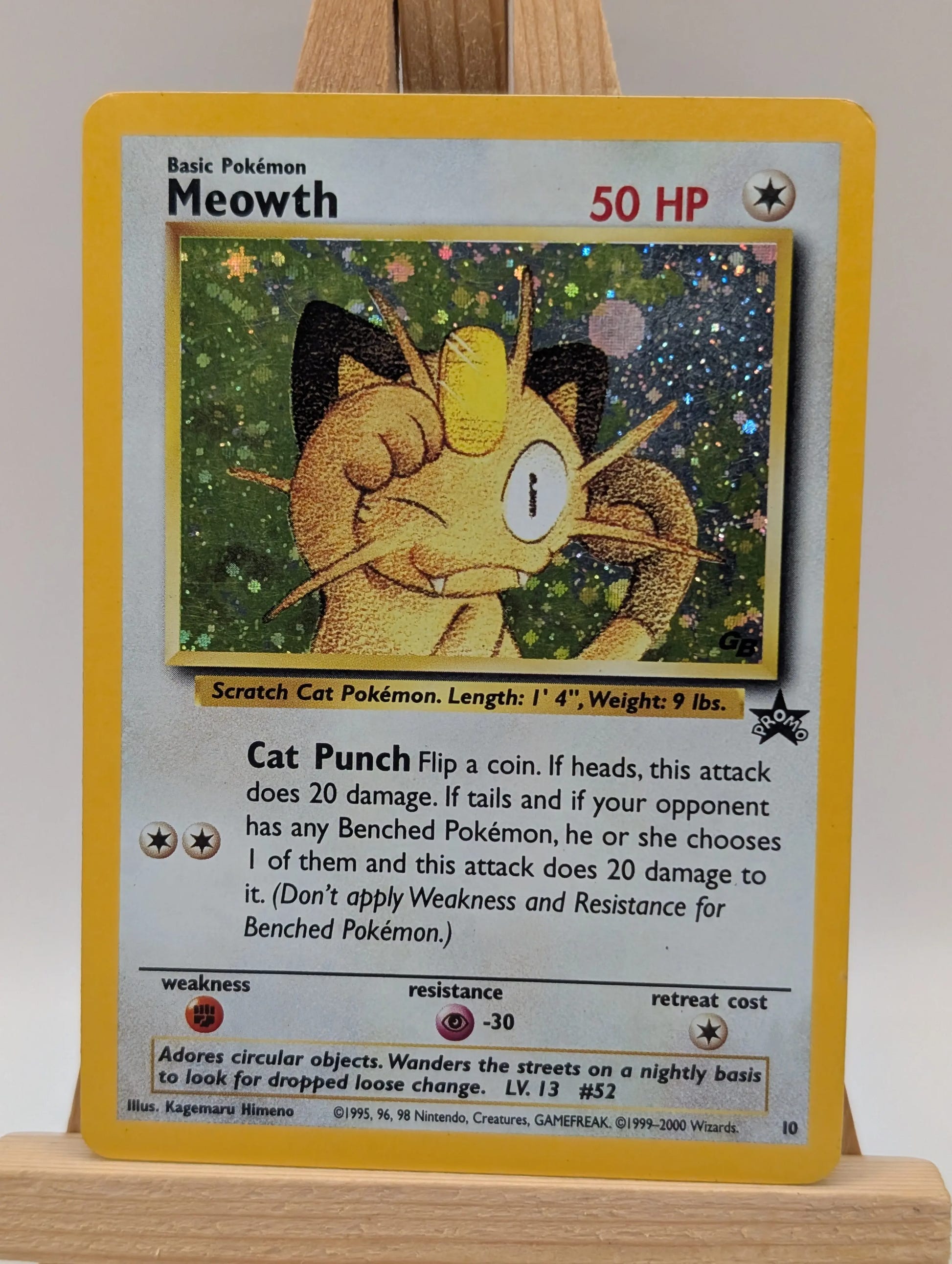 Meowth #10 GB PROMO 10 Black Star WOTC Wizards Coast HOLO 1999 Card FRENLY BRICKS - Open 7 Days image 2