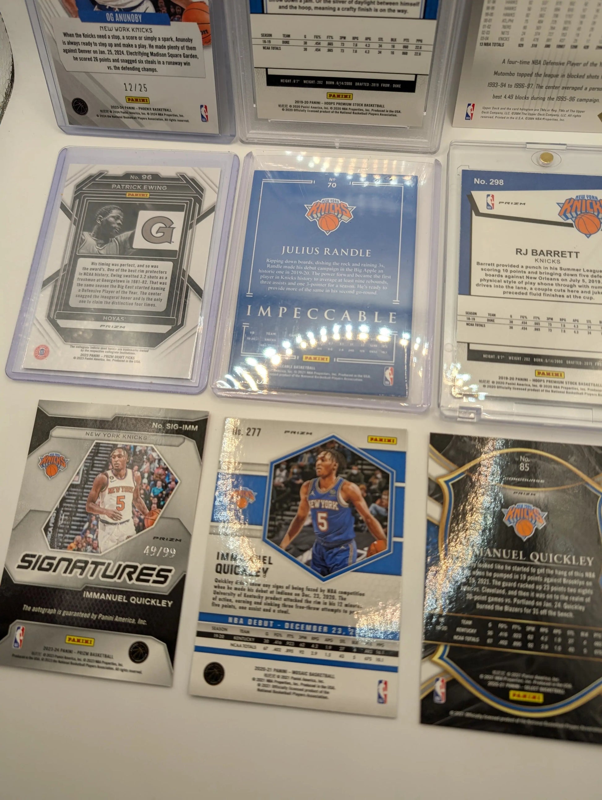 New York Knicks NBA Basketball Card Lot, Rookies, Patch, Auto, Graded, RJ Barret FRENLY BRICKS - Open 7 Days