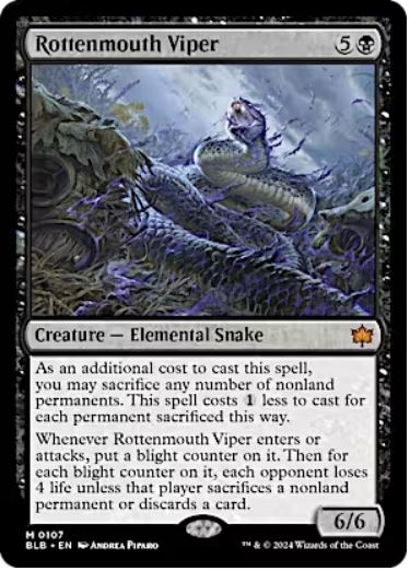 Rottenmouth Viper Bloomburrow (M) Collector #: 0107 FRENLY BRICKS - Open 7 Days